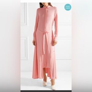 Rosetta Getty crepe Soft Pink Long Sleeve wrap shirt Dress size 6